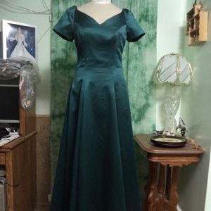 Green Satin Ballgown